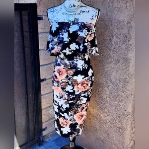 F21 Strapless Floral bodycon dress